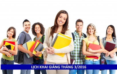 Lịch khai giảng tháng 3/2016