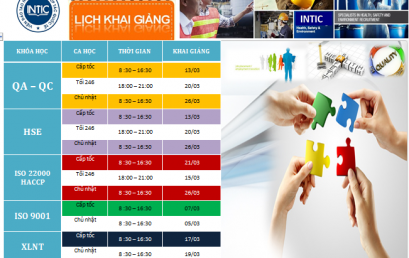Lịch khai giảng tháng  03-2017