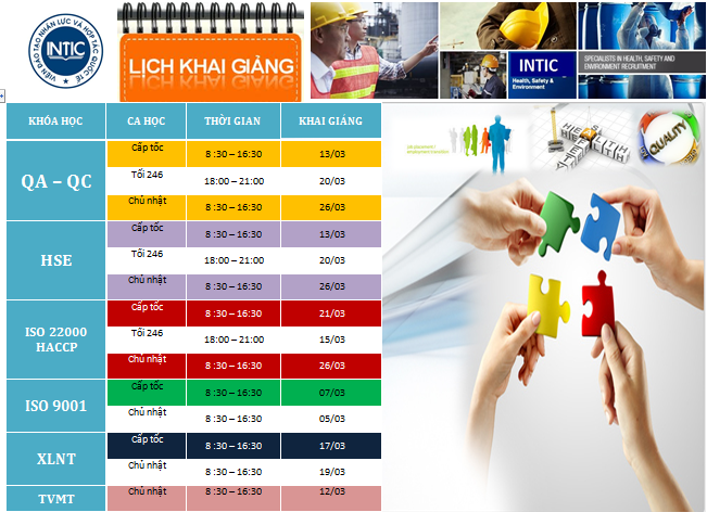 Lịch khai giảng tháng 03-2017 Lịch khai giảng tháng 03-2017