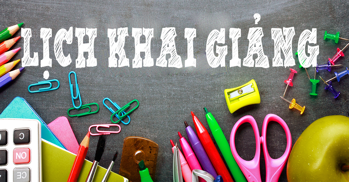 Lịch khai giảng tháng 12/2017