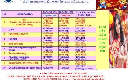 LỊCH KHAI GIẢNG THÁNG 02/2022