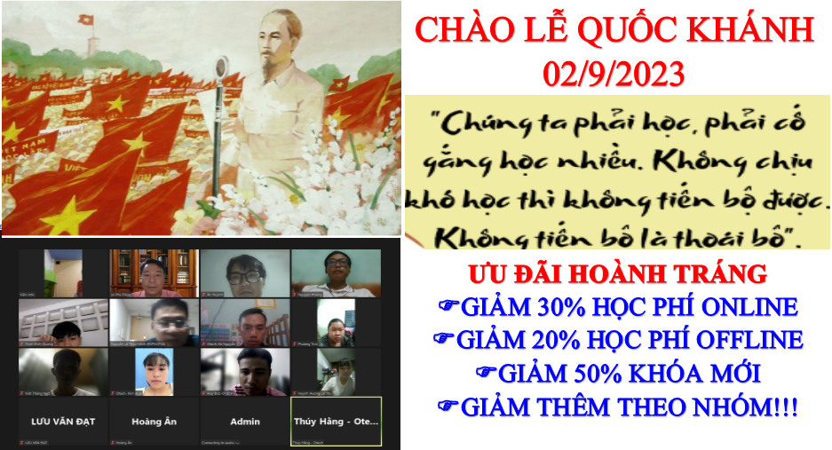 LỊCH KHAI GIẢNG THÁNG 09/2023 GIẢM 30% khóa Online và 20% Khóa Offline LỊCH KHAI GIẢNG THÁNG 09/2023 GIẢM 30% khóa Online và 20% Khóa Offline