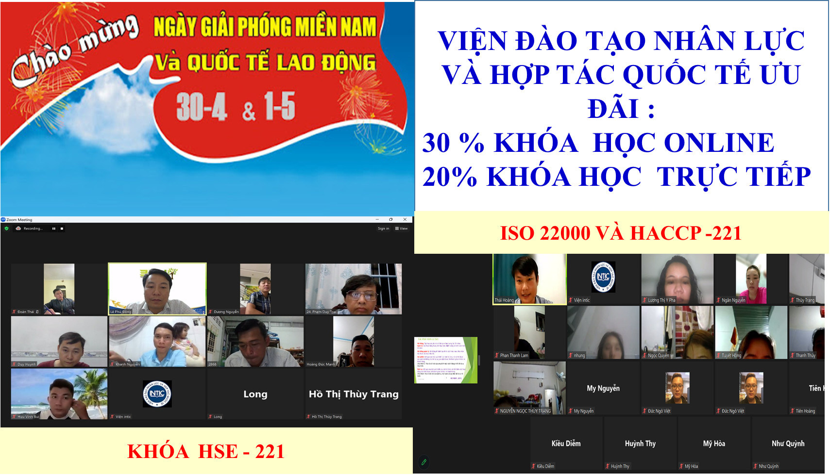 LỊCH KHAI GIẢNG THÁNG 04 – GIẢM 20 ĐẾN 30% HỌC PHÍ – LH: Zalo 0919 936 008 LỊCH KHAI GIẢNG THÁNG 04 – GIẢM 20 ĐẾN 30% HỌC PHÍ – LH: Zalo 0919 936 008